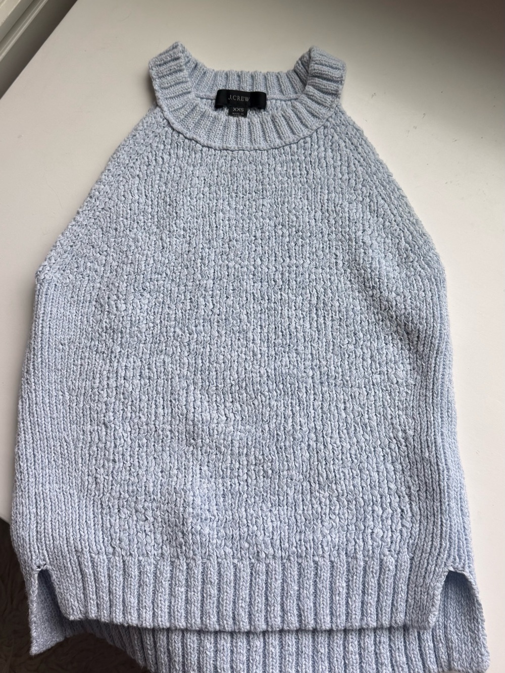 J. Crew Pale Blue Ribbed-Knit Sweater Tank